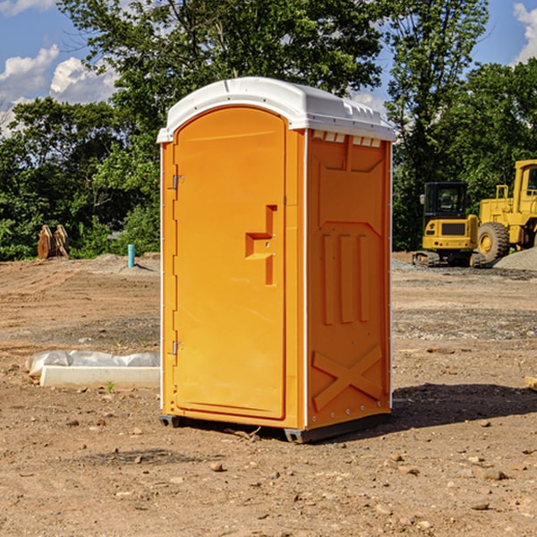 can i customize the exterior of the porta potties with my event logo or branding in Little Falls